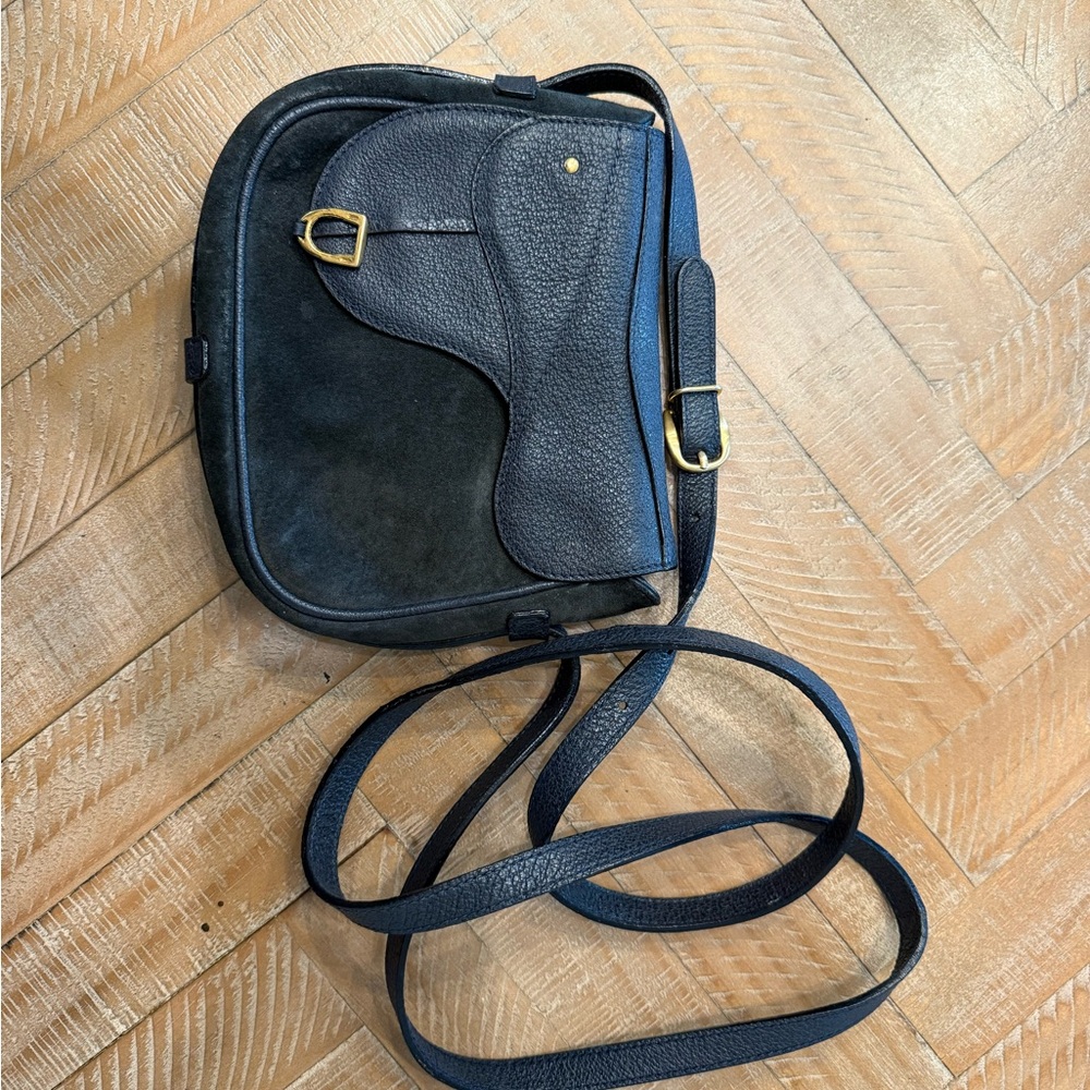 Gucci Navy Blue Leather Crossbody Bag